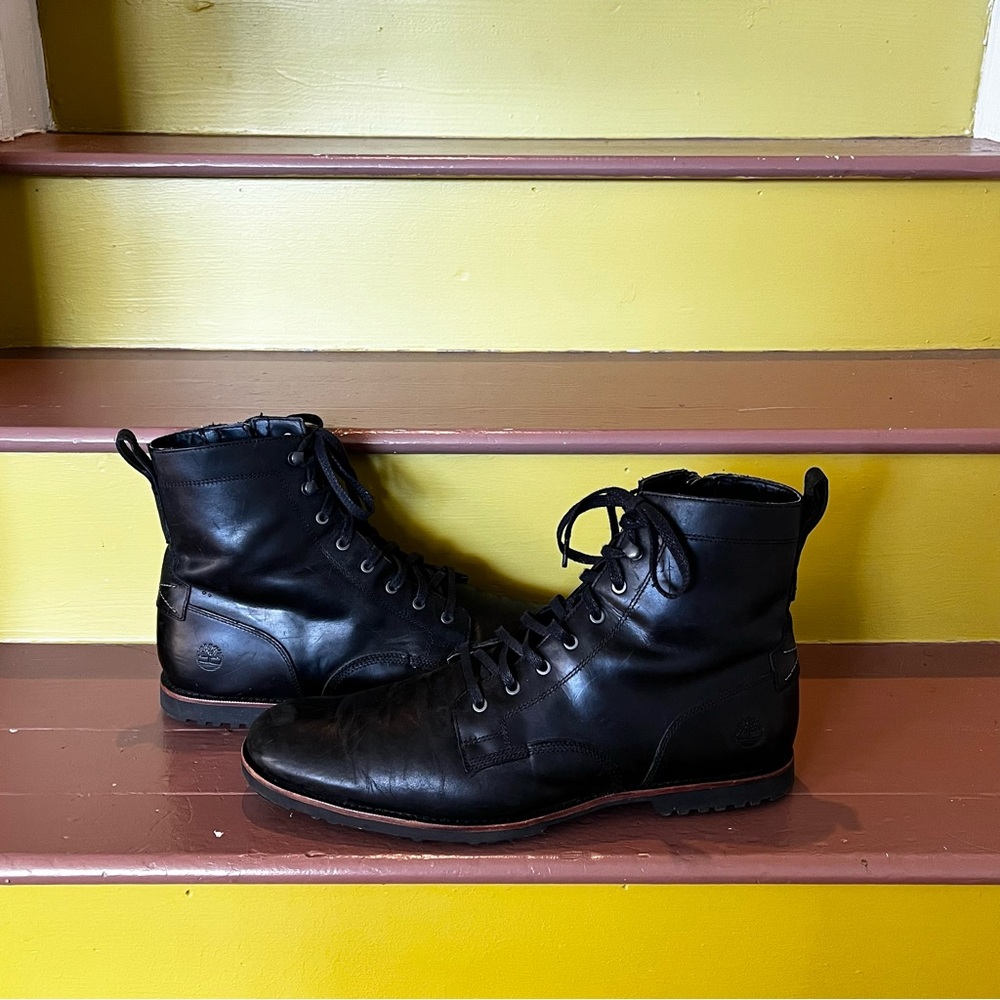 Timberland Black Leather Men's Ankle Boots - Picture 10 of 10